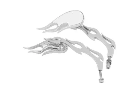 Drag Specialties 3-D Flame Die Cast Mirror -Pair