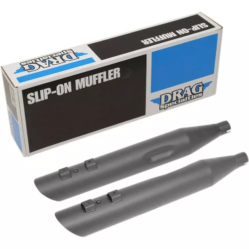 Drag Specialties 4″ Slashdown Slip-On Mufflers for 1995-2016 Harley Touring – Matte Black