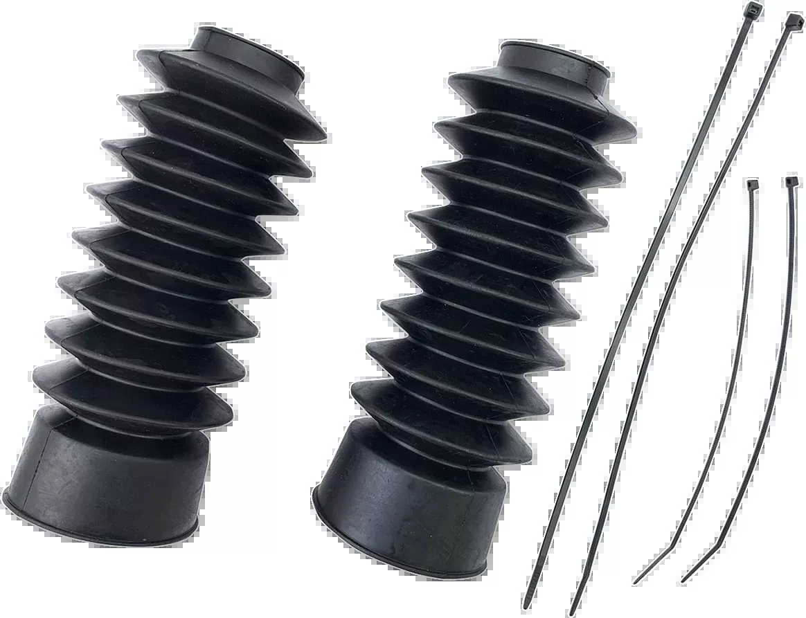 Drag Specialties 9" Black Rubber 49mm Motorcycle Fork Boots for Harley Davidson