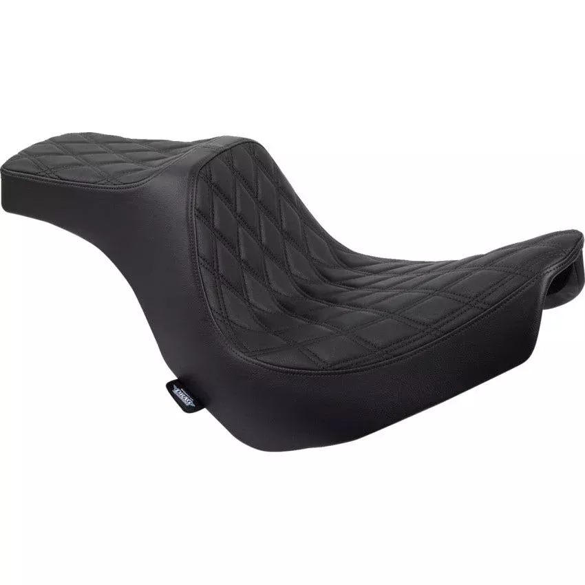 Drag Specialties Black / Black Predator III Double Diamond Seat for FL/FX 18-22