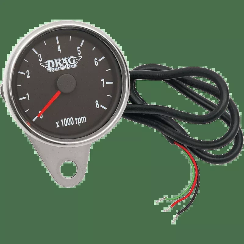 Drag Specialties Black Face Mini Tachometer