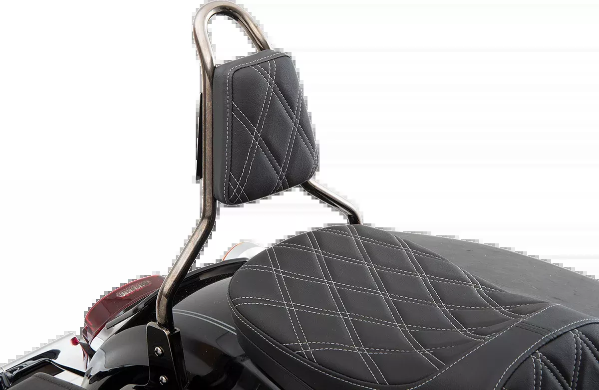 Drag Specialties Black Silver 5-3/4" Backrest Pad for Tapered Round Sissy Bar