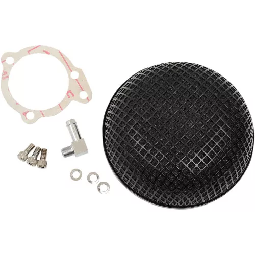 Drag Specialties "Bob" Retro-Style Air Cleaner for Harley S&S Super E/G Carburetor - Black