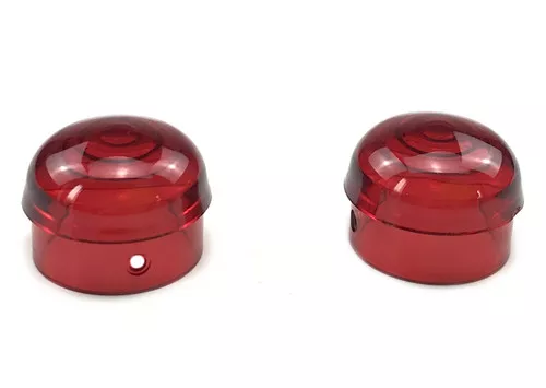 Drag Specialties Chrome Marker Light Replacement Red Lenses (DS-282042)