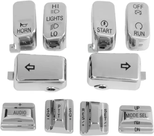 Drag Specialties Chrome Switch Covers for 1996-2013 Harley Touring Softail Dyna