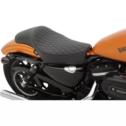 Drag Specialties Extended Reach Predator Seat for 2004-2020 Harley Sportster - Diamond Stitch