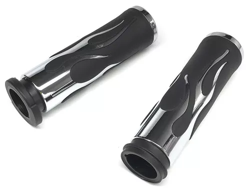 Drag Specialties Flamed Grips Throttle by Wire (TBW) (0630-0613)