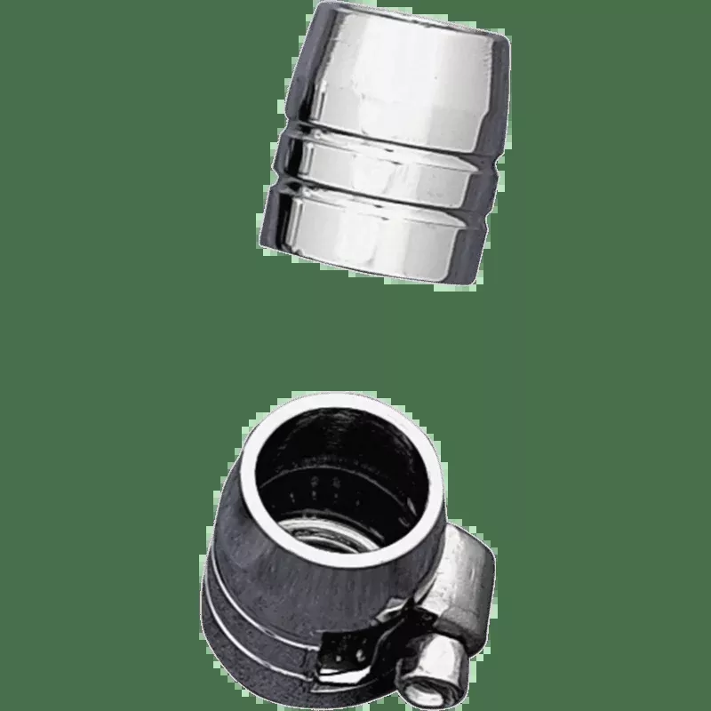 Drag Specialties Grooved Hose End 1/4-5/16 W/Clamp 6PAK