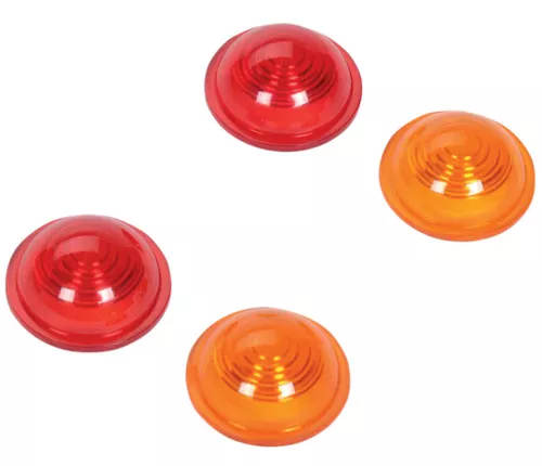 Drag Specialties Mini Retro Bullet Marker Light Amber & Red Lens Kit (2020-0122)