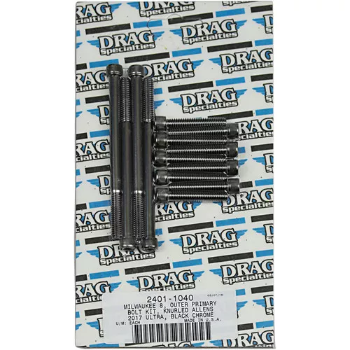 Drag Specialties Outer Primary Bolt Kit for 2017-2022 Harley Touring - Black Chrome