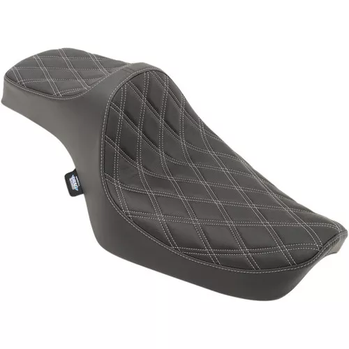 Drag Specialties Predator III Seat for 1982-2003 Harley Sportster - Double Diamond Silver