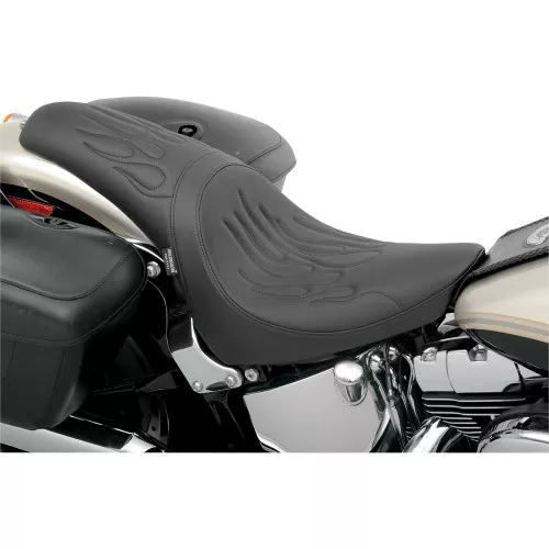 Drag Specialties Predator Seat for 2000-2017 Harley Softail FXST/FLST -Flame Stitch