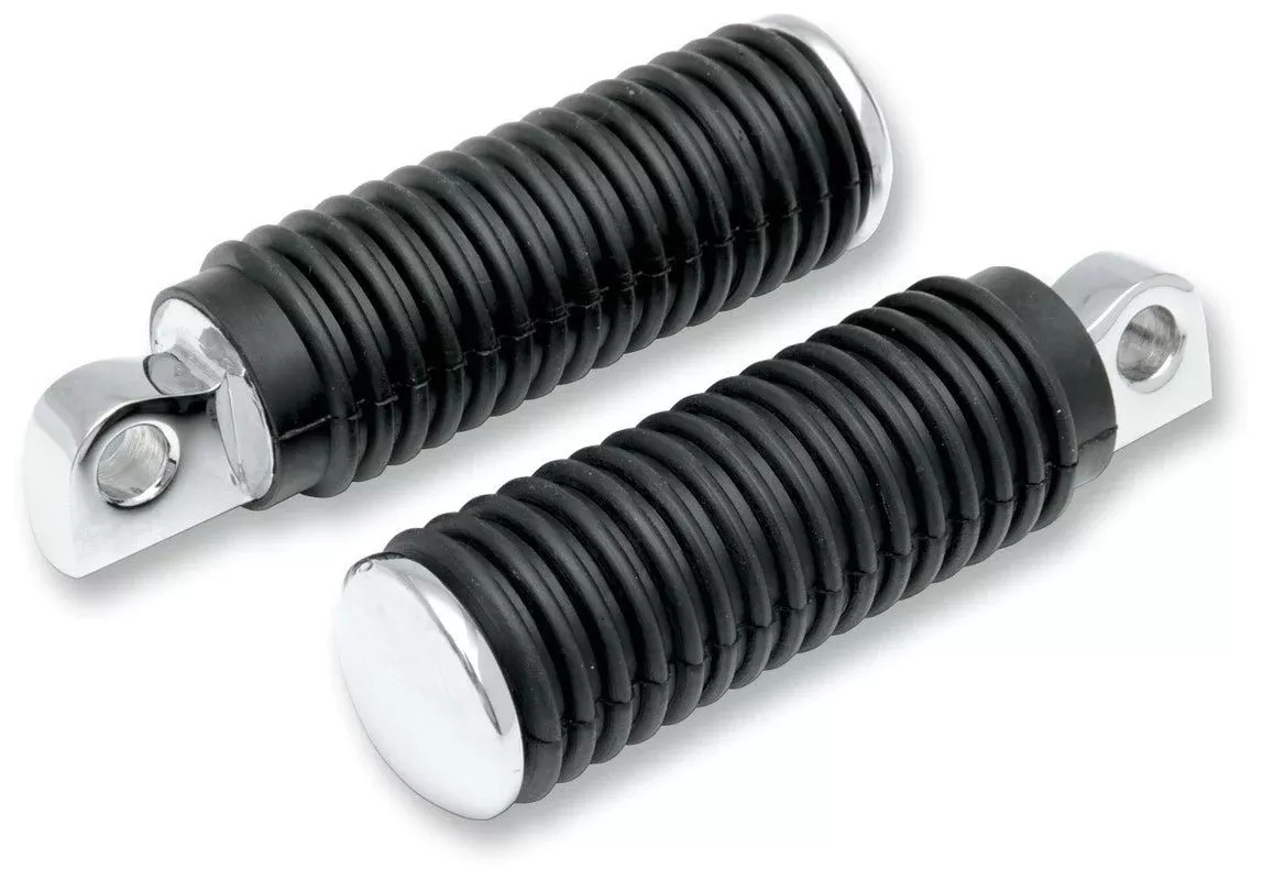 Drag Specialties Rubber Footpegs W/Male Mounts (PR)