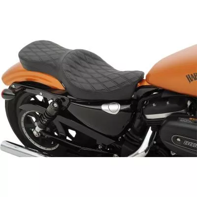 Drag Specialties Seat Double Diamond Stitch Low-Profile Touring Seat, Fits 10-20 XL