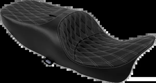 Drag Specialties Seats Freedom Seat – Vinyl – Double Diamond Silver Stitch – FLRT/FLTRT ’15-’25