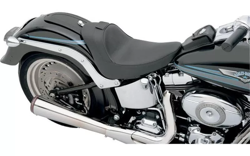 Drag Specialties Solo Seat w/ Driver Backrest Option for '06-10 FXST,'07-14 FLSTF & '08-11 FLSTSB-Smooth