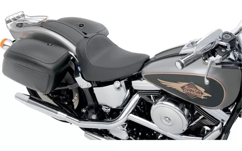 Drag Specialties Solo Seat w/ Driver Backrest Option for '84-99 FXST, FLST -Smooth