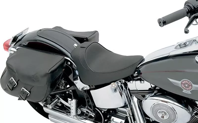Drag Specialties Solo Seat w/ Optional Backrest System for '00-05 FXST,'00-06 FLST -Smooth Backrests Sold Separately