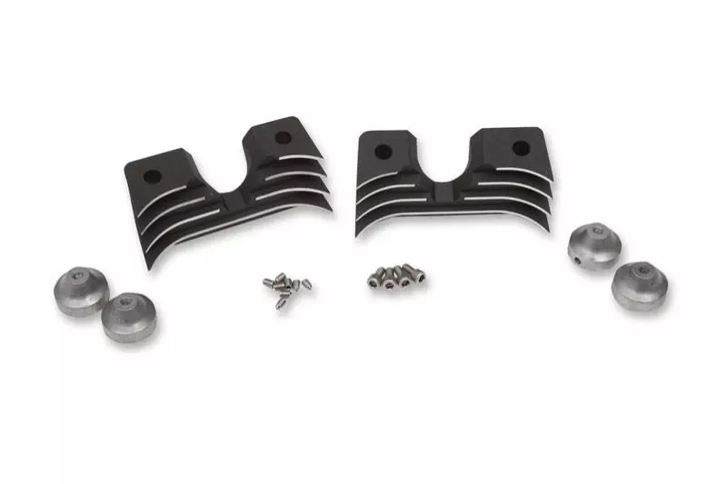 Drag Specialties Spark Plug/Head Bolt Covers for '04-15 XL Models Finned, Wrinkle Black