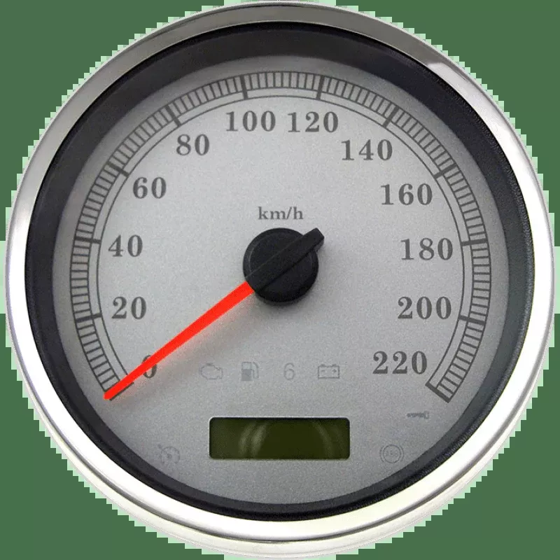 Drag Specialties Speedometer Slvr KPH 5"