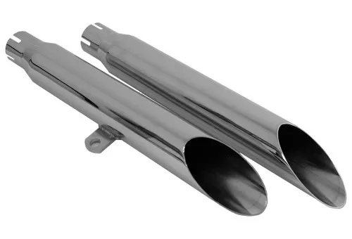 Emgo Chrome Slash Cut Slip-On Mufflers (80-75112)