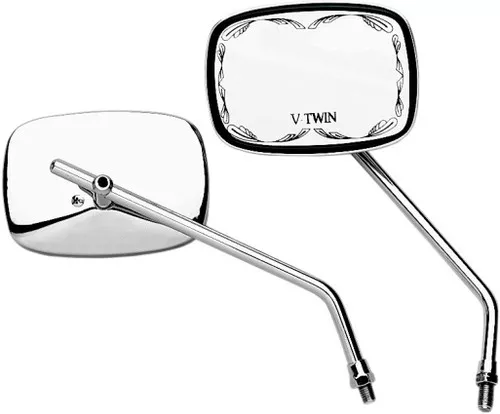 Emgo Die Cast Scrolled Mirror V-Twin Right/Left thread (20-21751)