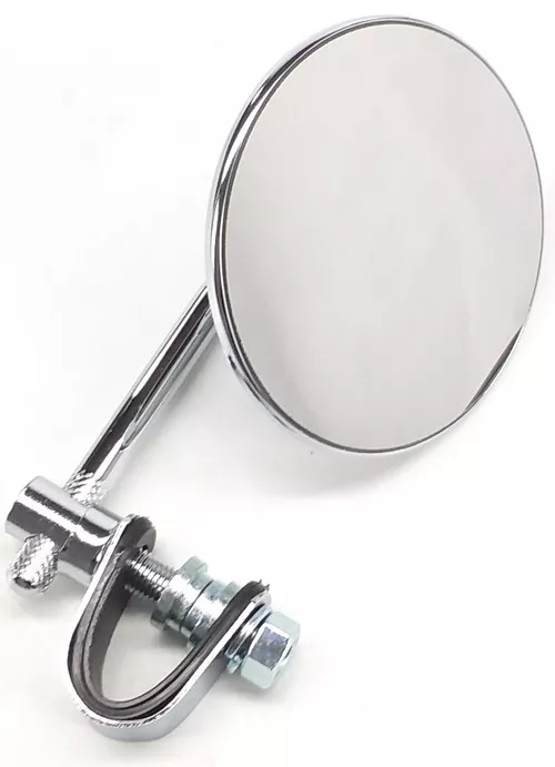 Emgo Universal Clamp-On 4" Round Chrome Mirror (3/4", 7/8", 1" Bars) (20-06804)