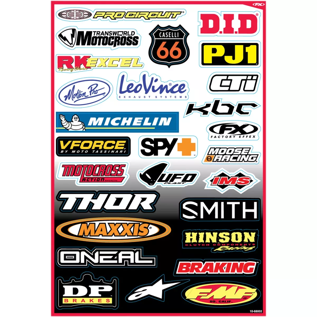 FACTORY EFFEX 4320-0713 10-68002 Sponsor Sticker Kit Decal Kit – Sponsor B
