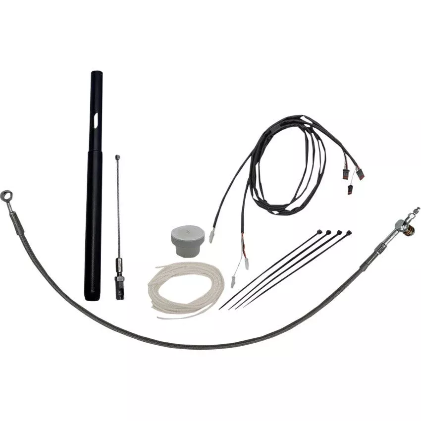 FBI EZ Install 14" Braided Handlebar Install Kit 4 Harley 21-24 Hydraulic Clutch