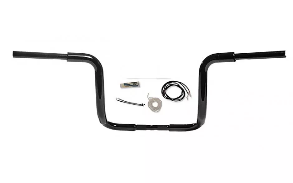FBI Fat Baggers 1-1/2 Black 12" EZ Install Rounded Top Handlelbar Cable PKG FLH 08-13