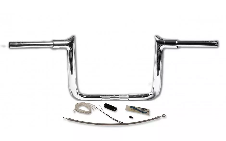 FBI Fat Baggers 1-1/2 Chrome 12" EZ Install Pointed Handlelbar Cable PKG FLH 08-13