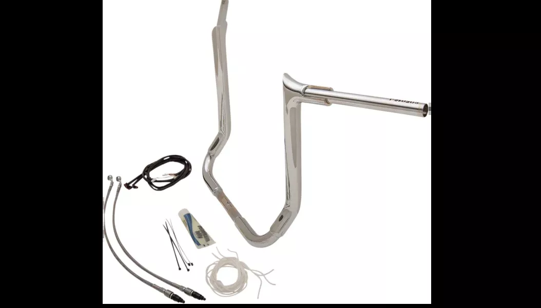 FBI Fat Baggers 1-1/2 Chrome 16" EZ Install Pointed Handlelbar Cable PKG FLH 14-20