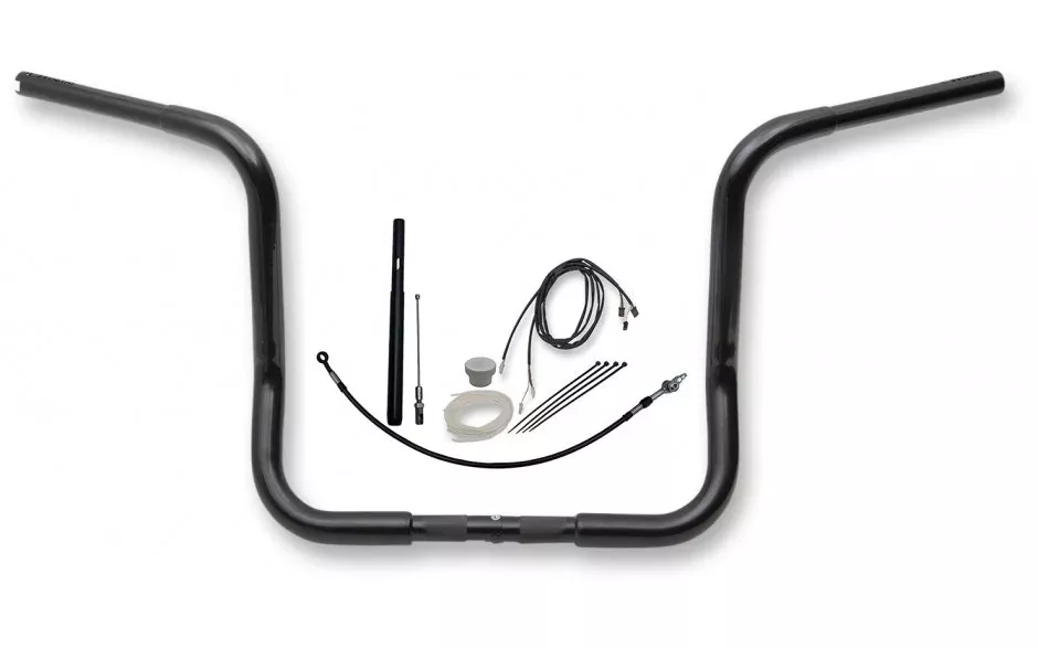 FBI Fat Baggers Black 14" EZ Install Round Handlebar Pckg Harley FLH 21-22