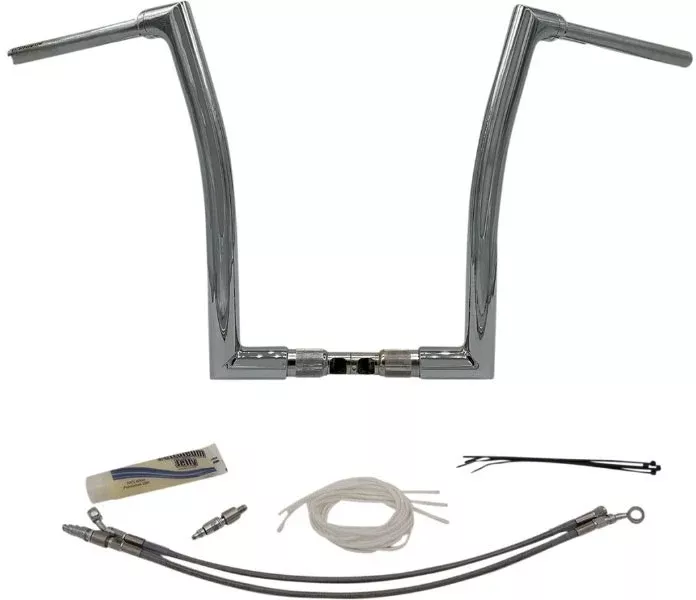 FBI Fat Baggers Chrome 1-1/2" EZ Install Flat Top 16" Handlebar Harley FLTR 15-20