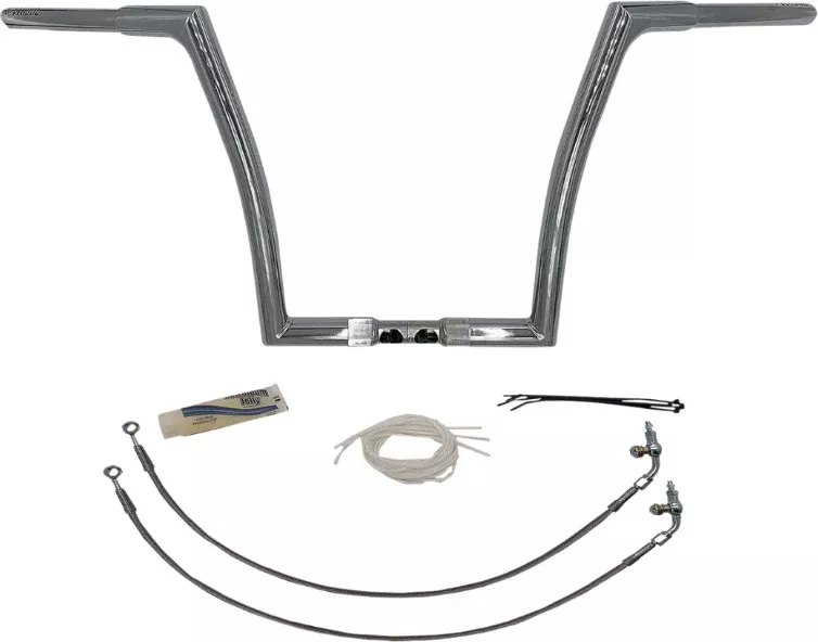 FBI Fat Baggers Chrome 1-1/4" EZ Install Flat Top 14" Handlebar Harley FLTR 15-20