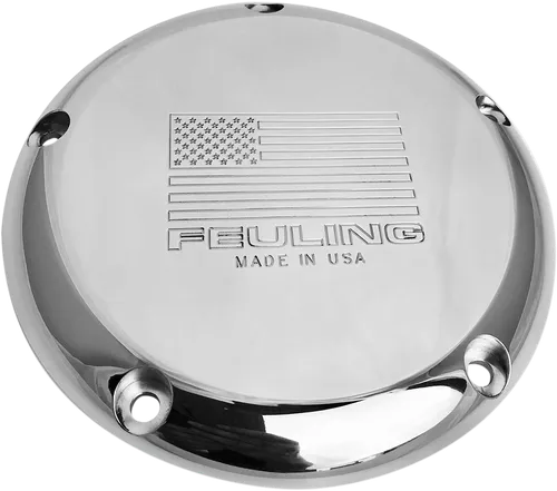 Feuling American Flag Logo Derby Cover for 1999-2018 Harley Big Twin - Polished