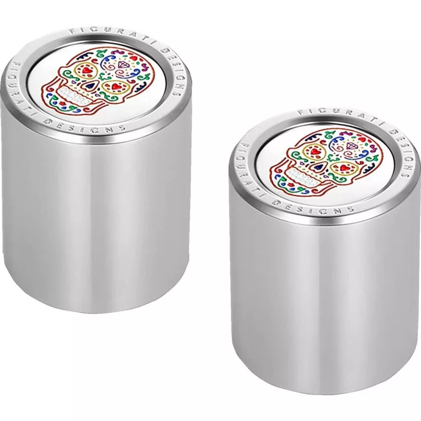 Figurati Designs Short Polished W/ Sugar Skull 4 Harley 25.2MM x 30MM