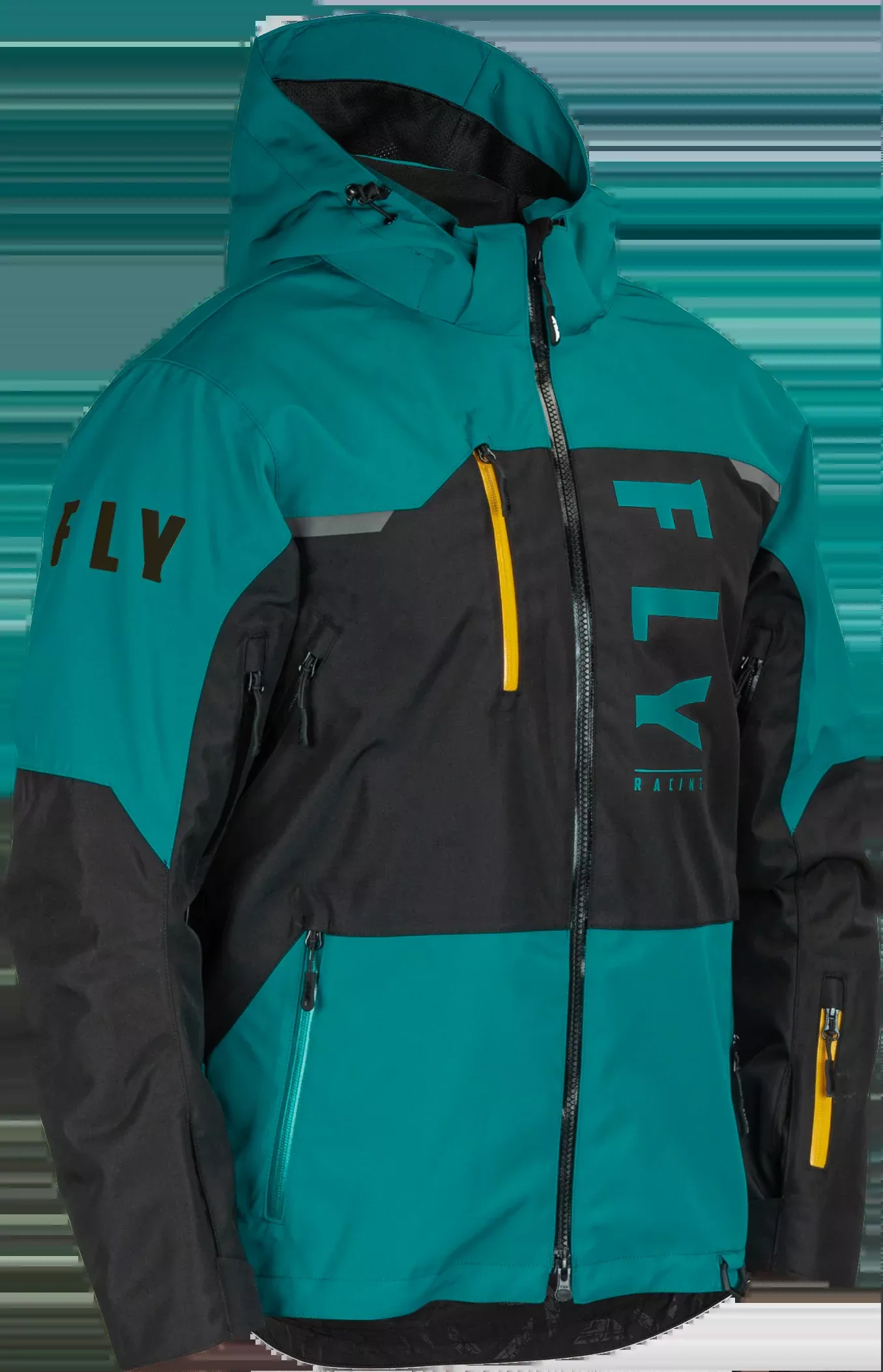 Fly Racing Carbon Jacket Black/Teal/Orange Md 470-5203M
