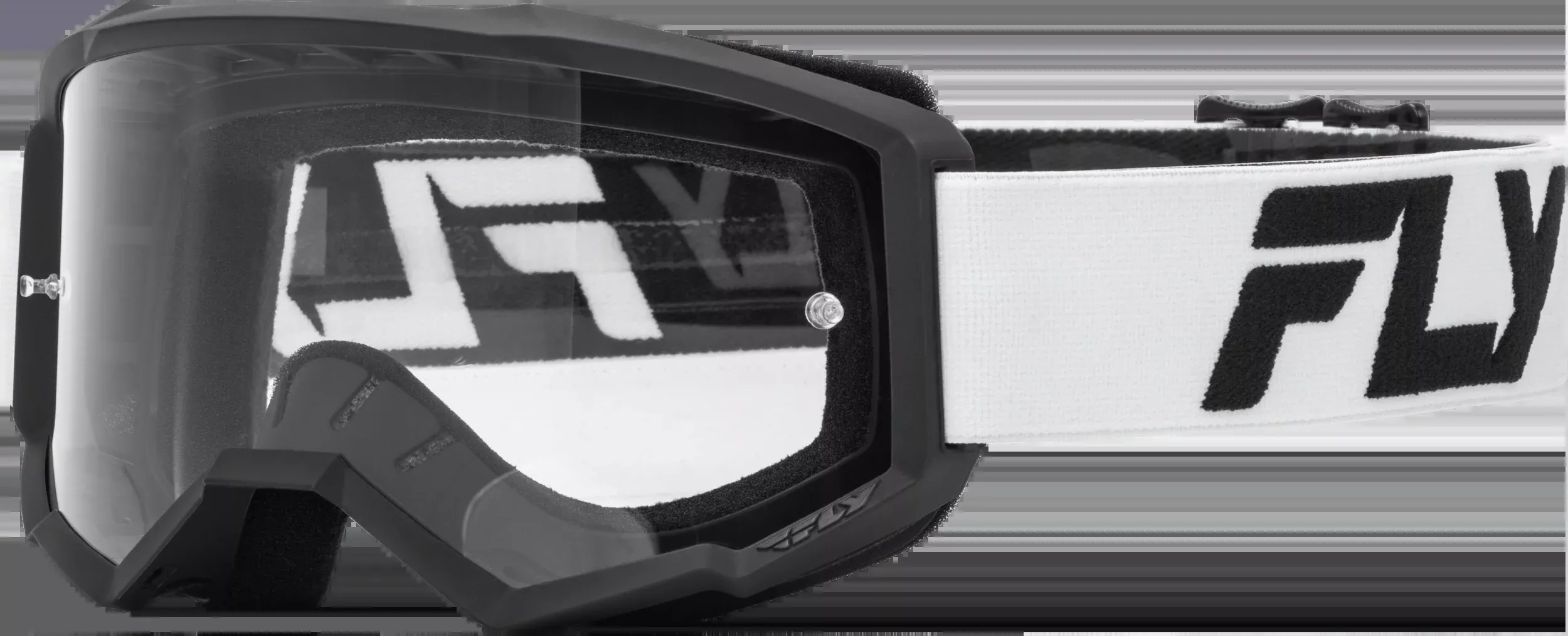 Fly Racing Focus Goggle White/Black W/ Clear Lens 37-51158