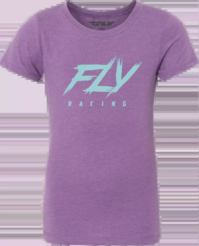 Fly Racing Girl’S Fly Edge Tee Purple Yl 356-0176YL