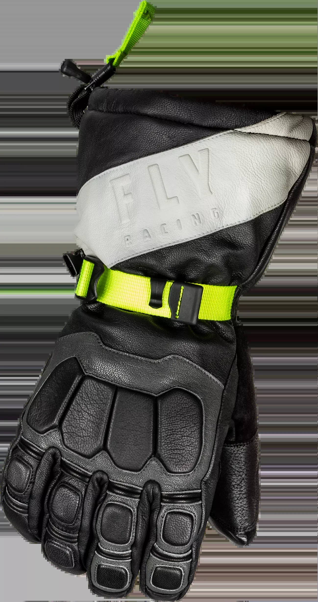 Fly Racing Glacier Gloves Black/Grey/Hi-Vis Sm 363-3941S