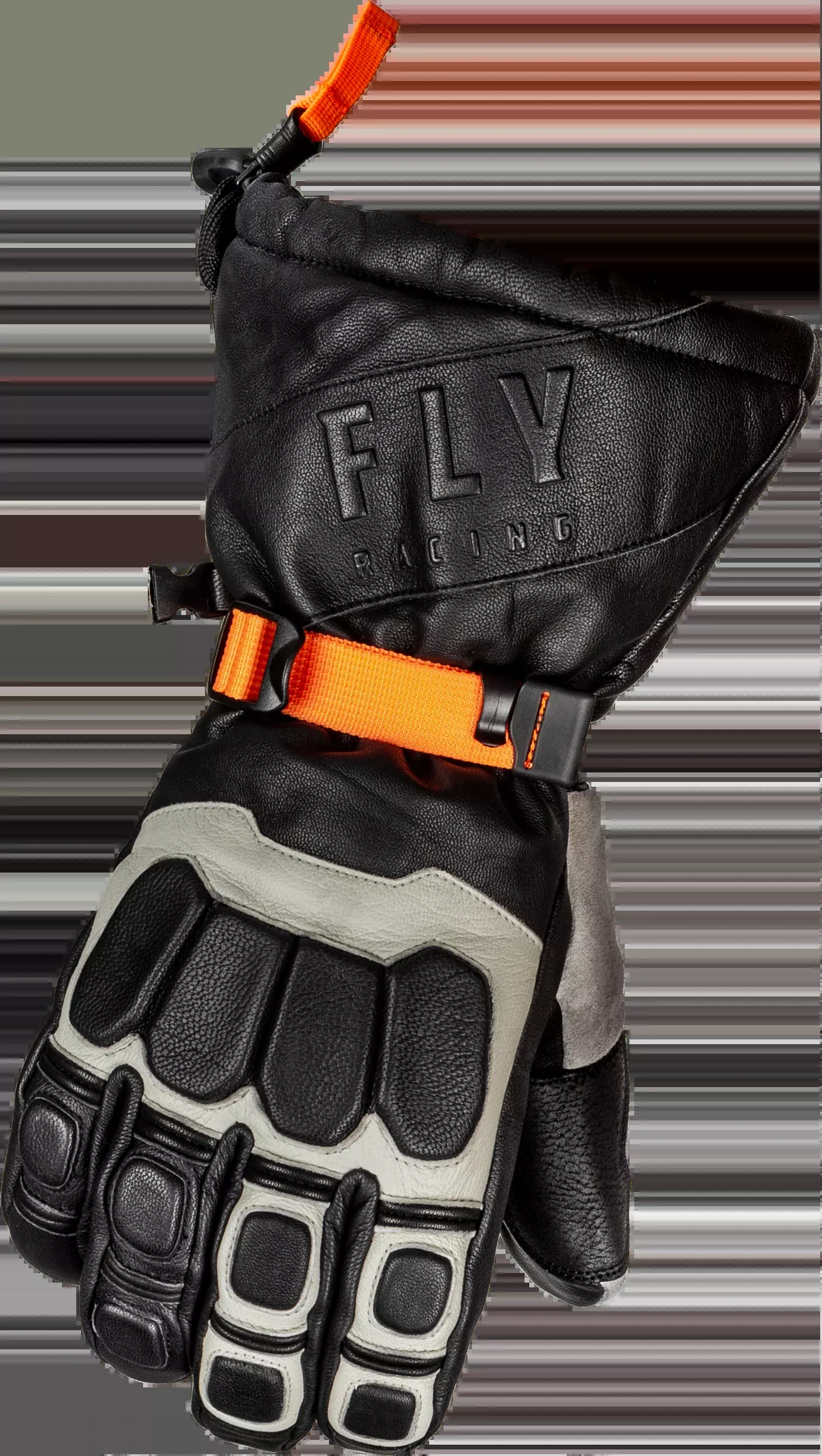 Fly Racing Glacier Gloves Black/Grey/Orange Lg 363-3942L