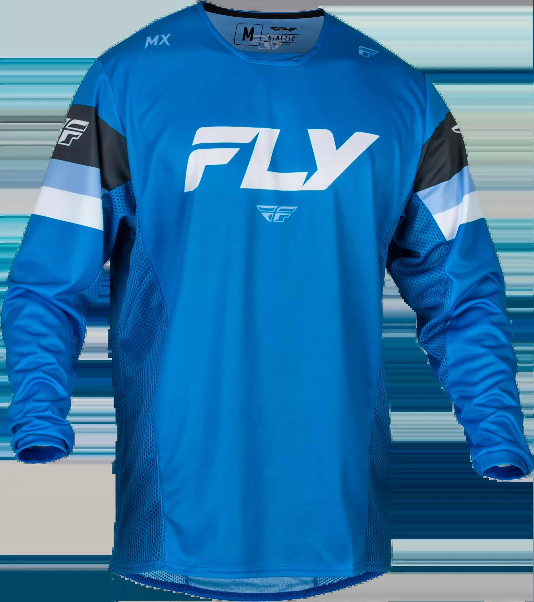 Fly Racing Kinetic Prix Jersey Bright Blue/Charcoal/White Lg 377-420L