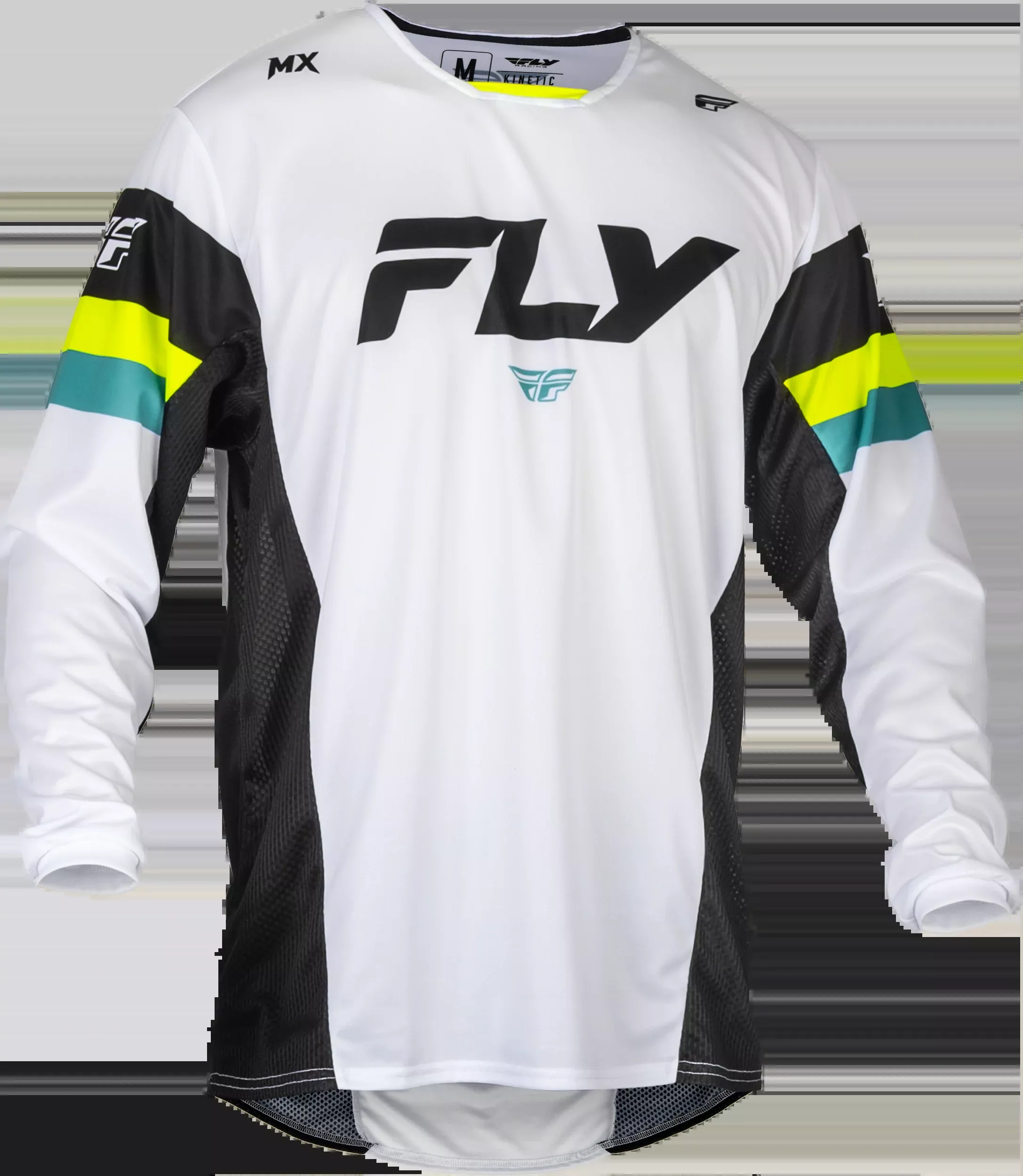 Fly Racing Kinetic Prix Jersey White/Black/Hi-Vis 2x 377-4232X