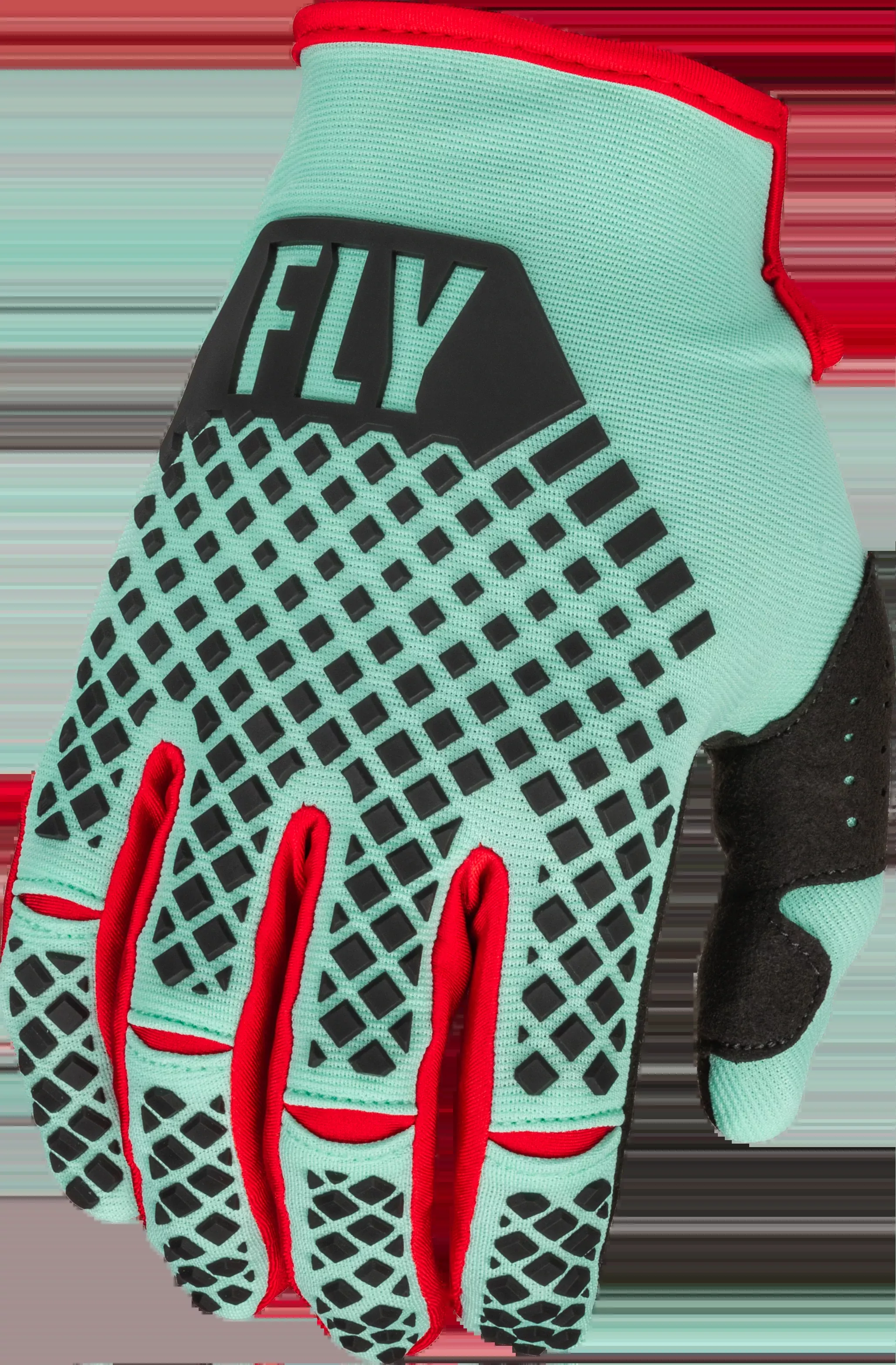 Fly Racing Kinetic S.E. Rave Gloves Mint/Black/Red Lg 376-415L