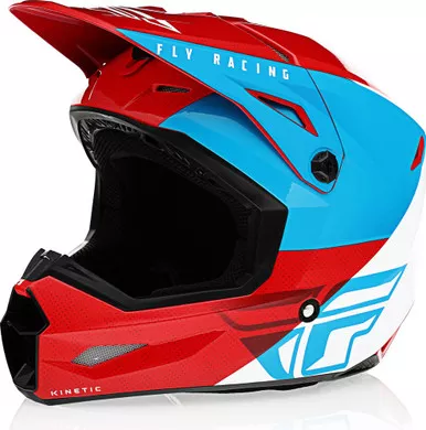 Fly Racing Kinetic Straight Edge Helmet Red White Blue