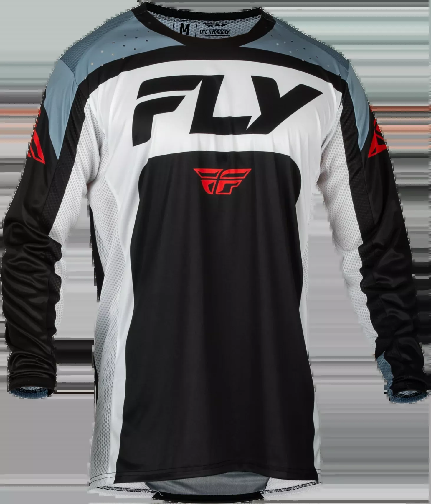 Fly Racing Lite Jersey Black/White/Denim Grey Lg 377-720L