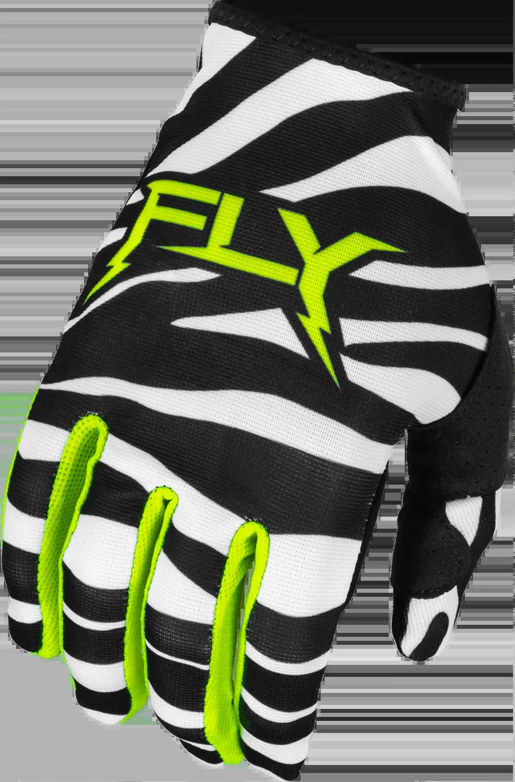 Fly Racing Lite Uncaged Gloves Black/White/Neon Green Lg 377-742L