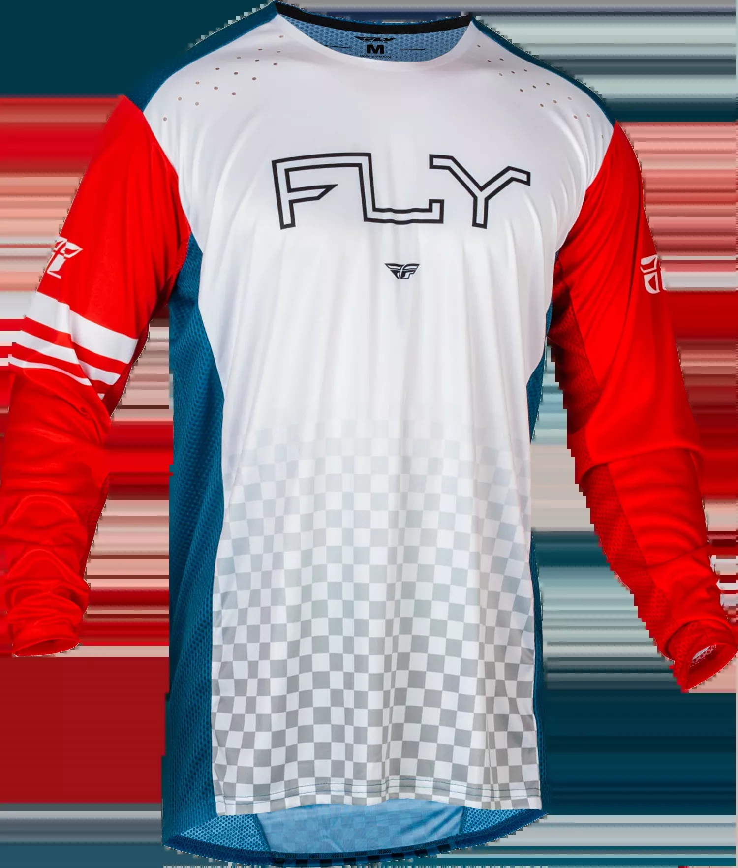 Fly Racing Rayce Bicycle Jersey Red/White/Blue Md 377-054M