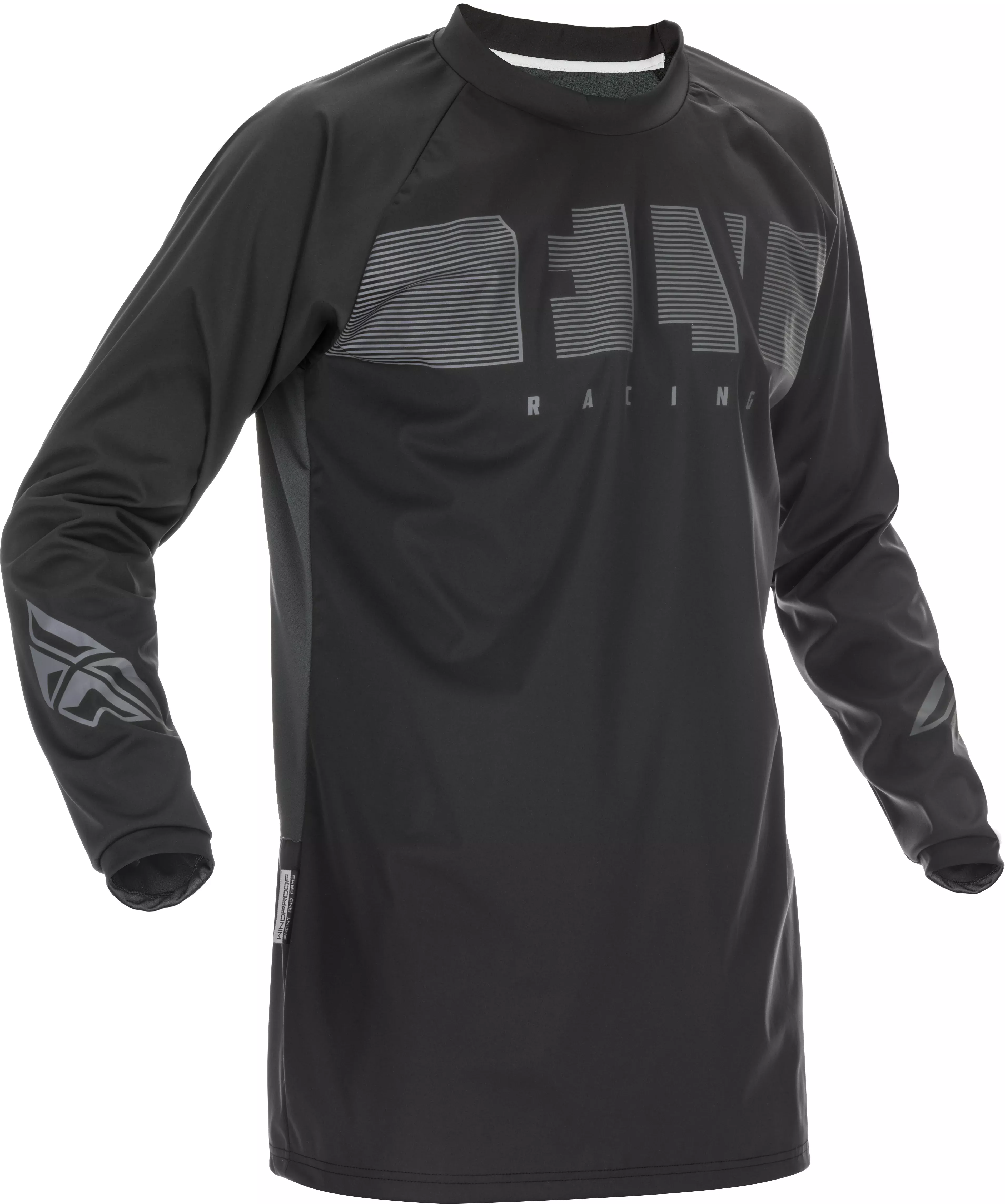 Fly Racing Windproof Jersey Black/Grey Md 370-8010M